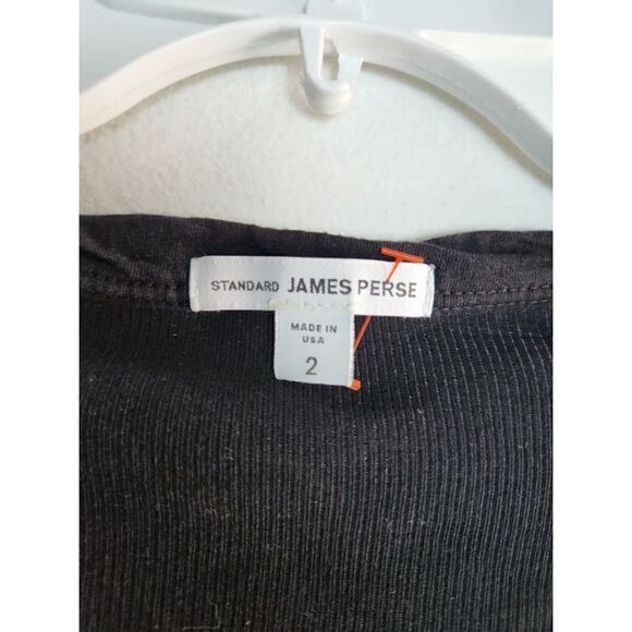 Standard James Perse Black Ribbed Cotton Scoop Neck Dress size 2 or Medium - Picture 5 of 13
